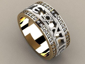 david ring 001 jewelry gold diamond wedding gemstone jewellery jewel gem brilliant brillante rings 3d print model - Mito3D