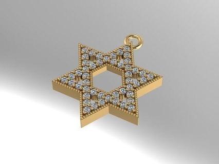 david Estrela pingente 356 anel ouro diamante pavimentar joalheria prata manufatura moda Projeto noivado gema imprimível esterlina pulseira cubano brinco colar argolas pingentes 3d print model - Mito3D