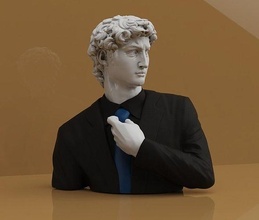 david statue suit printable modern 3d printing sculpture renaissance hellenistic art sculptures 3d print model - Mito3D
