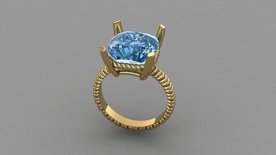 david yurman Castellano anillo oro imprimible diamante joyería compromiso Boda collar vestir brillante joya Moda colgante pendiente belleza zafiro anillos 3d print model - Mito3D