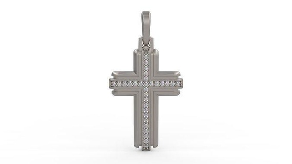 david yurman deco cruzar pendan 01 oro joya joyería diamante imprimible plata Jesús colgantes 3d print model - Mito3D