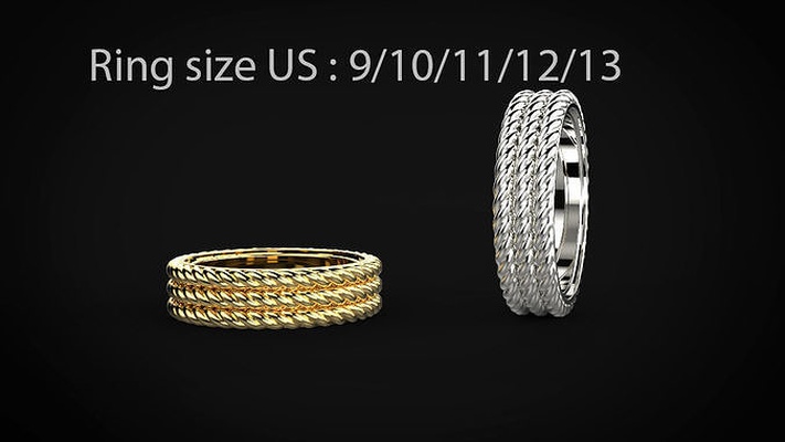 david yurman style man ring men jewelry mens signet gold silver usa canada europe printable davidyurman rings 3d print model - Mito3D