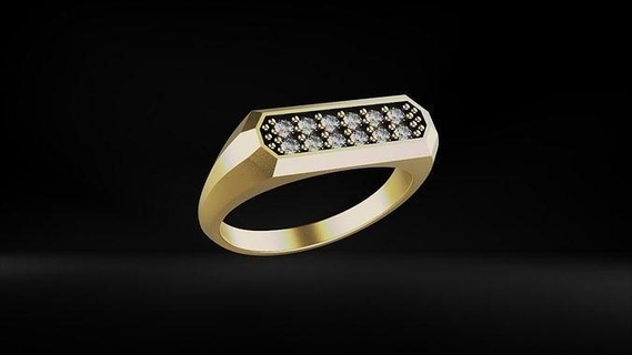 David Yurman Stil Ring 3d Modell Männer Schmuck druckbar Silber Gold Ringe USA Kanada Europa Afrika Seil Asien Juwel Signet Diamant 3d print model - Mito3D