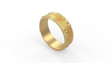 david yurman ondas banda anel ouro jóia joalheria prata imprimível moda Casamento solitário Saphire rubi amar homens homem argolas 3d print model - Mito3D
