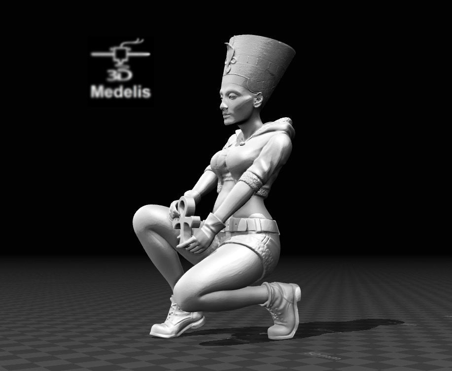 dias nefertiti antigo rainha farao fêmea menina histórico modelo moderno neferneferuaten faraó pirâmide esculpir escultura estátua mulher esculturas haumea arte 3D print model - Mito3D