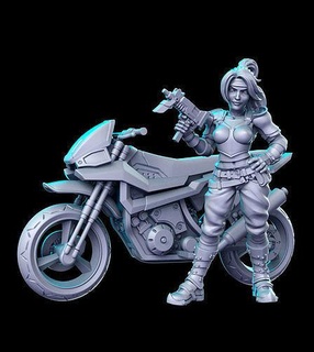 daytona bike final fantasy 32mm pre-supported 3d print miniature miniatures figurines dnd dungeon dragons heroquest futuristic sculpture printable cloud remake character games toys board 3d print model - Mito3D