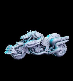 daytona bike final fantasy 32mm pre-supported 3d print miniature miniatures figurines dnd dungeon dragons heroquest futuristic sculpture printable cloud remake character games toys board 3d print model - Mito3D