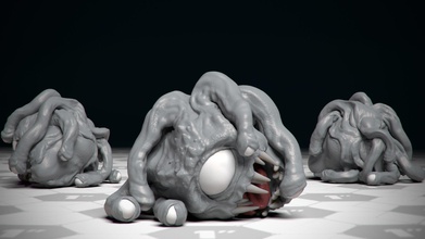 dead beholder - dnd monster 1 pose games-toys sculpture art dungeonsanddragons dungeons dragons creature mini tabletop minis miniatures minitures games toys game accessories 3d print model - Mito3D