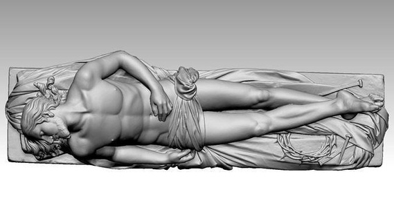 ölü İsa 3d Yazdır model isa dindar nesne mezar Sanat 3d print model - Mito3D