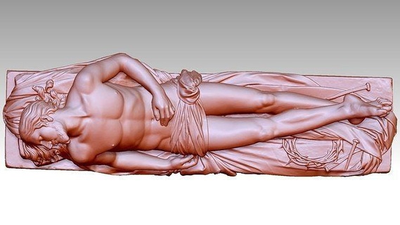 muerto Jesús Cristo tumba religiou objeto cruzar religión cristiano religioso Iglesia Arte esculturas 3d print model - Mito3D