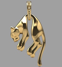 dead panther pandent gold jewellry silver jewelry pendants 3d print model - Mito3D