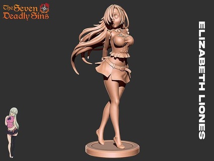 ölümcül günahlar Elizabeth aslanlar günah elizabethillion Diane Taizai meliodas Sanat heykeller minyatürler karakter Anime kızı anime Kadın kız güzel heykel heykelcik koleksiyon figürinler 3d print model - Mito3D