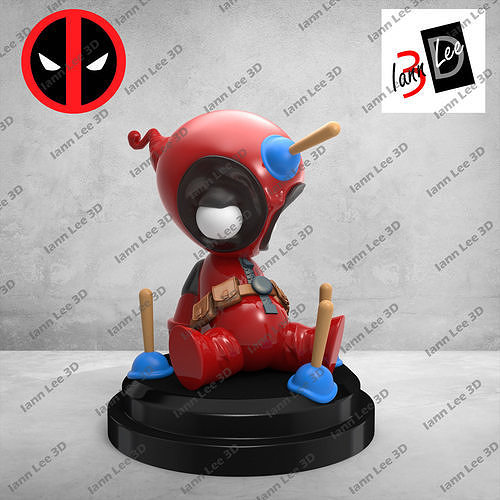 totes Schwimmbad Chibi Wunder xmen Pfeil piscina muerte Kunst Ventilator 3D print model - Mito3D