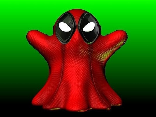 deadpool ghost halloween deco marvel ornament phantom figure art sculptures 3d print model - Mito3D