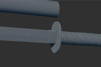 deadpool katana sword 3d printable model cosplay stl weapon bladed costume samurai acurate 3dprinting games toys game accessories 3d print model - Mito3D