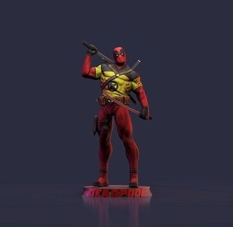 Deadpool heykel adam tutma kılıç hayret kahraman süper Sanat çizgi roman heykeller oyuncaklar x Men Wolverine 3dprint 3dprinting 3dmodel wadewilson xforce fanart 3d print model - Mito3D