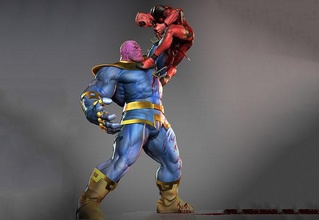 Deadpool Thanos 3d Yazdır model Yenilmezler karakter çizgi roman oyunsonu fantastik figürinler kahraman sonsuzluk savaşı Katana hayret Maya minyatür şekil vermek heykeller Wolverine zbrush Sanat 3d print model - Mito3D