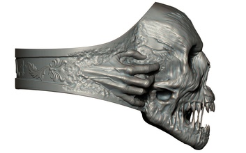 la muerte de joyería el cráneo imprimible plata oro diamante otros 3d print model - Mito3D