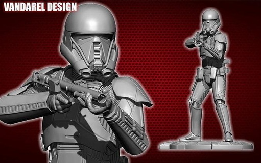 death trooper mandalorian season 1 star wars art sculptures 3d print model - Mito3D