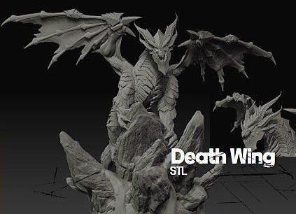 muerte ala 3d impresión modelo estatua Guau Arte 3dprint monstruo juegos juguetes escultura Warcraft fantasía imprimible figuritas figura personaje miniaturas 3d print model - Mito3D