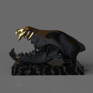 deco skull wolk art decoration interior design modern decor statue abstract cranio bones sculptures 3d print model - Mito3D