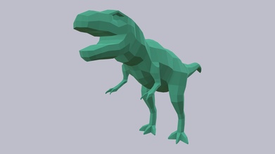 déco stylisé tyrannosaure décoration conception art moderne intérieur dinosaure créature bête fantaisie fictif quads poly meubles Jeux jouets jouet animaux 3d print model - Mito3D