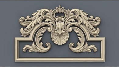 decoración 9 ornamento interior arquitectónico cnc oro madera joyería Arte casa 3d print model - Mito3D