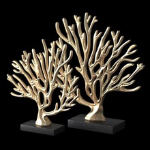 decor element coral marine gold art decoration design nature biology interior printable desktop silver house accessories 3d print model - Mito3D