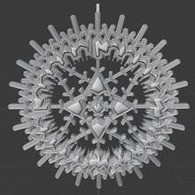 decor snowflake design 2 winter psychedelic pattern cutting futurism bladed weapon wooden fence art mathematical 3d print model - Mito3D