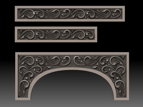 decoración tron arte barroco bajorrelieve tallado clásico cnc detalles acabados mueble moderno ornamento panel arquitectónico artcam casa alivio 3d print model - Mito3D