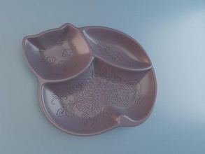 dekorasyon tabak kedi tasarım dekor iç 3d baskı yazdırılabilir sofra takımı klasik ev 3d print model - Mito3D