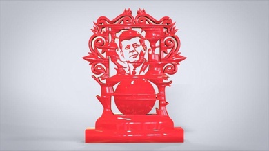 decorative clock furniture john f kennedy motif design house chair office living table dinning furnitures interior pieces art tool modern woog wooden armchair kitchen set seating dining room classic 3d print model - Mito3D
