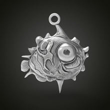 dekoratif balık kolye çelik Sanat krom tasarım mücevher nostaljik gümüş yazdırılabilir altın Deniz ürünleri hayvan 3d takı 3d print model - Mito3D