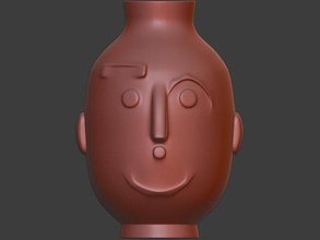 décoratif fleur pots visage tête personnage pot vase silicone béton moule impression 3dprint rendre planète stylo articles ménagers général décor imprimable astronomie maison 3d print model - Mito3D