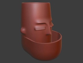 decorative flower pots face pot vase human head mold silicone hand handmade house decor planter 3dprint print render character male 3d print model - Mito3D