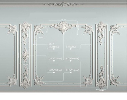 decorative frame model decor detailed relief houseware cnc mold framedecor architectural decoration house 3d print model - Mito3D