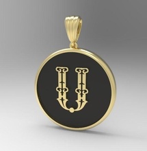 dekoratif mektup Trchnagir kuş kaligrafi alfabe Ermeni yazı tipi minyatürler hatıra 3dprinted tasarım moda altın mücevher takı yazdırılabilir baskı gümüş kolye 3d print model - Mito3D