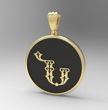 dekoratif mektup Trchnagir kuş kaligrafi alfabe Ermeni yazı tipi minyatürler hatıra 3dprinted tasarım moda altın mücevher takı yazdırılabilir baskı kolye 3d print model - Mito3D