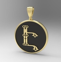 dekoratif mektup eh Trchnagir kuş kaligrafi alfabe Ermeni yazı tipi minyatürler hatıra mücevher takı yazdırılabilir baskı gümüş 3dprinted tasarım moda altın kolye 3d print model - Mito3D
