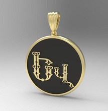 dekoratif mektup ev Trchnagir kuş kaligrafi alfabe Ermeni yazı tipi minyatürler hatıra mücevher takı yazdırılabilir baskı gümüş 3dprinted tasarım moda altın kolye 3d print model - Mito3D