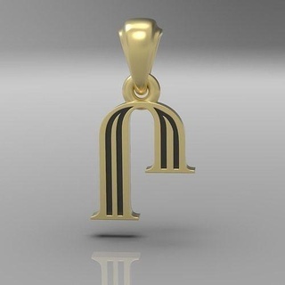 dekoratif mektup rh 3dprinted Trchnagir moda altın mücevher kuş kaligrafi takı yazdırılabilir baskı gümüş alfabe Ermeni yazı tipi kefalet kolye 3d print model - Mito3D