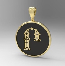 dekoratif mektup rh Trchnagir kuş kaligrafi alfabe Ermeni yazı tipi minyatürler hatıra mücevher takı yazdırılabilir baskı gümüş 3dprinted tasarım moda altın kolye 3d print model - Mito3D