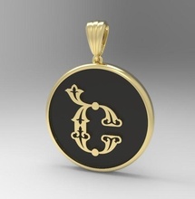 dekoratif mektup sh Trchnagir kuş kaligrafi alfabe Ermeni yazı tipi minyatürler hatıra mücevher takı yazdırılabilir baskı gümüş 3dprinted tasarım moda altın kolye 3d print model - Mito3D