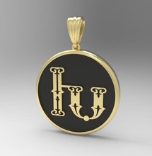 dekoratif mektup xh trchnagir kuş kaligrafi alfabe ermeni yazı tipi minyatürler hatıra mücevher takı yazdırılabilir baskı gümüş 3dprinted tasarım moda altın kolye 3d print model - Mito3D