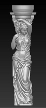 corbeau décoratif femme 2 3d modèle sculpture décor statue figure soulagement marbre figurine monument architectural colonne vertébrale art classique 3dmodel bois sculpté baroque sculptures 3d print model - Mito3D