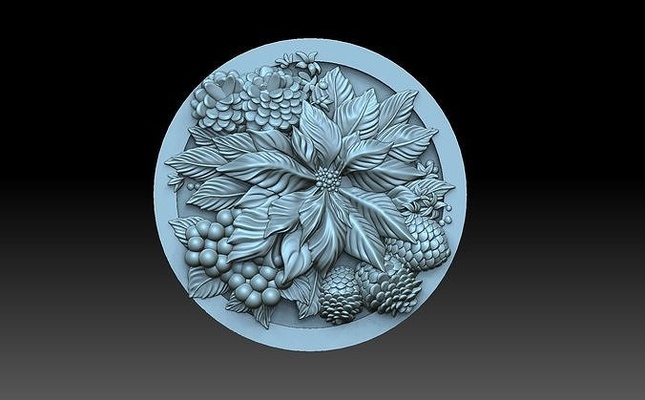 decorativo pannello fiori anno natale sollievo arredamento decorazione bas arte 3d print model - Mito3D