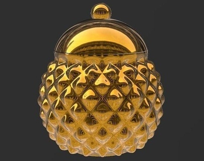 decorative pineapple jar container honey bee pollen pill box honeycomb wasp honeybee hive jewelry pot cafe bar hotel service house decor vessel 3d print model - Mito3D