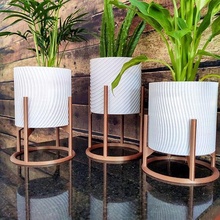 decorative plant pots set vase decoration cactus rose deco pot nature tree house print3d decor 3d print model - Mito3D