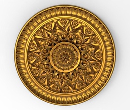 decorative rosette of kremlin carving cnc decor house socket wood russia gold 3d print model - Mito3D