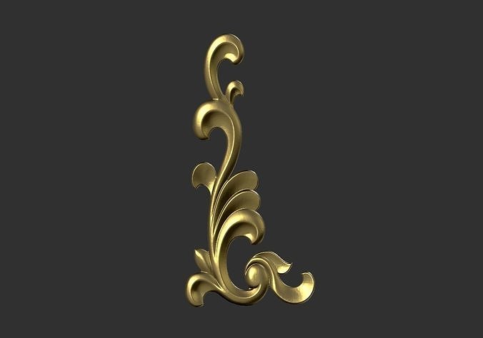 decorative scrolls 3d model classical decoration architecture ornament decor wall carved scroll art 3D print model - Mito3D